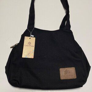 CotonPose Black Crossbody Bag With Zipper & Adjustable Strap
